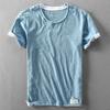 Men's Summer Casual Lightweight Washed Distressed Short-Sleeve T-Shirt Youth Crew Neck Pullover Base Layer