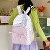 Rucsac Școlar Pentru Fete de Gimnaziu Aspect Înalt Buline Fundă Rucsac de Fată Ușor Trendy Rucsac de Campus