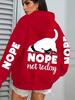 Y2K Dog Print Women's Pocket Hoodie - Casual Autumn Pullover