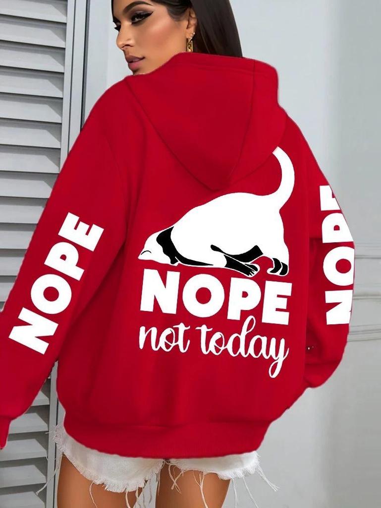 Y2K Dog Print Women's Pocket Hoodie - Casual Autumn Pullover