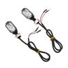 2 Pcs Universal Motorcycle Turn Signal Lights 12V Steering Lamp Mini Oval Lamp for ATV Scooter
