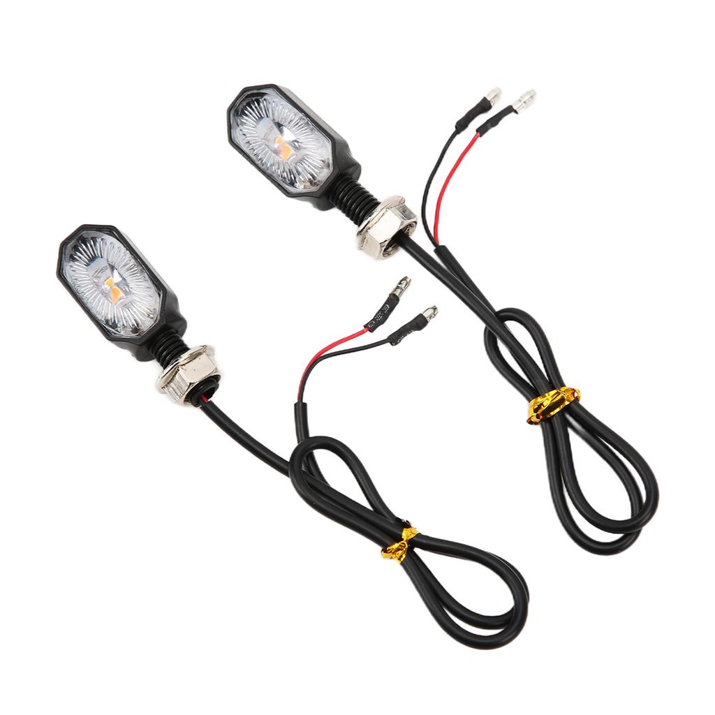 2 Pcs Universal Motorcycle Turn Signal Lights 12V Steering Lamp Mini Oval Lamp for ATV Scooter