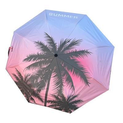 Romantic Coconut Dream Sunset Umbrella Vinyl Gradient Automatic Dual-purpose Sun Protection Umbrella