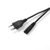 Euro Two-Pin Figure-Eight Power Cord, 2-Core, 0.75mm², AC Plug.