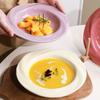 Ins Style Ceramic Flower Plate Creative Household High Value Salad Pasta Fruit Plate Deep Soup Plate Vegetable Plate Dinner Plate