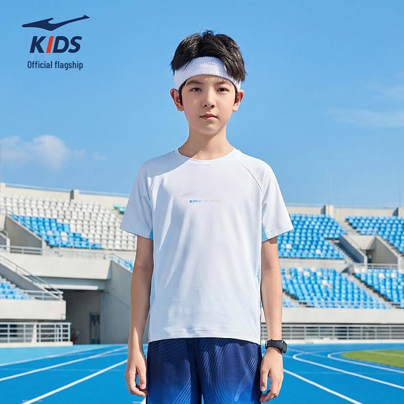 ERKE Boy s Summer Cooling Quick-Dry Patchwork T-Shirt 150