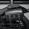 Punk Style Saddlebag Universal PU Side Bag Pouch Travel Luggage Bag with 2 Straps Over Saddles Bag Motorcycle Tool Bag