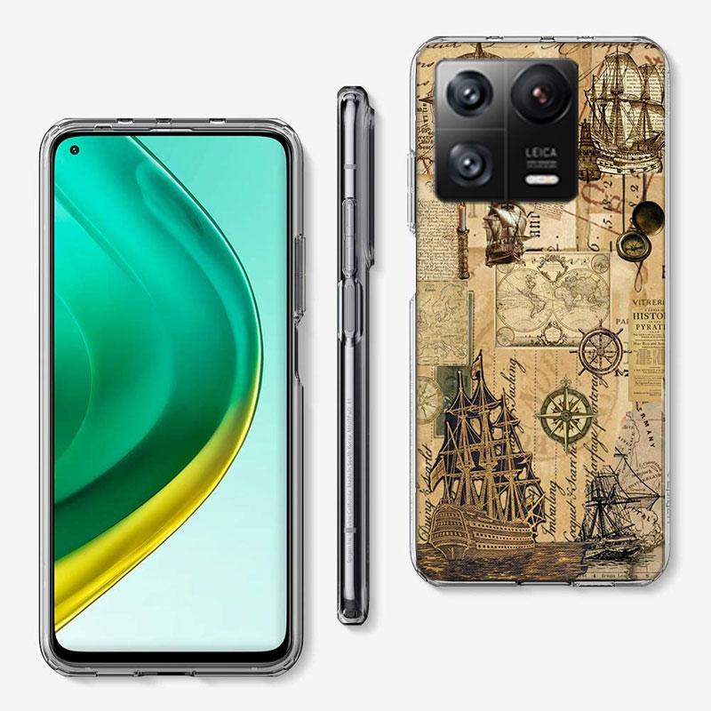 Compass Map Voyage Phone Case For Xiaomi Poco F7 Ultra X7 X6 M8 M7 M6 M4 M3 Pro X4 Mi 15 15T 14 14T 12T 12S 10T Pro 12 11 Lite C