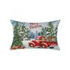 Christmas Atmosphere Pillow Cover Santa Claus Home Snow Scene Print Sofa Bedside Decoration Cushion Cover