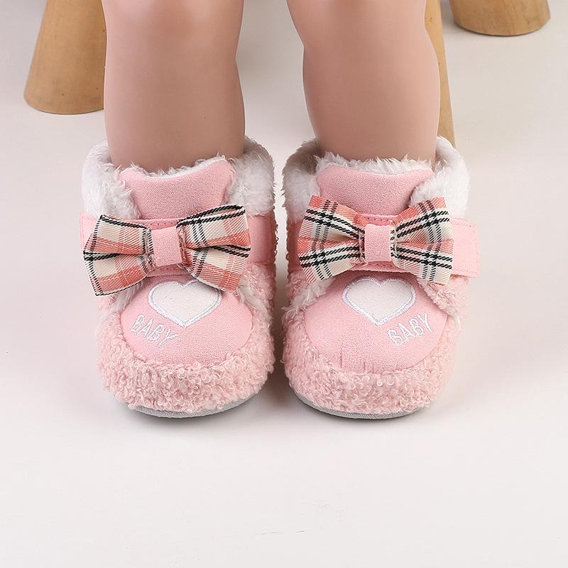 Warm Cartoon Velvet Baby Toddler Shoes for 0-1 Year Olds