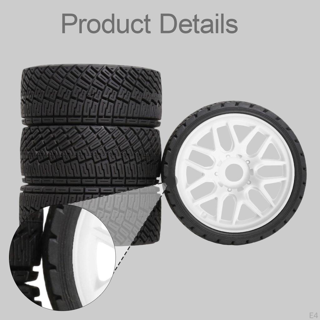 4 Pieces RC Wheels Tires inch Diameter Model DIY Spare Parts Modified Easy Installation