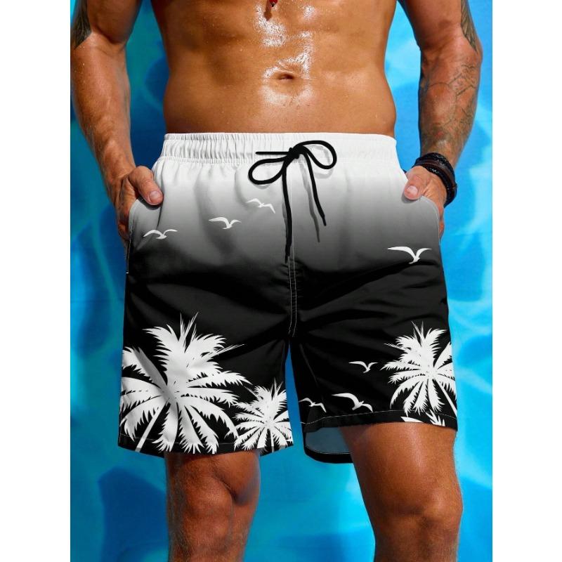 Manfinity Swimmode Men's Palm Tree Printed Beach Shorts
