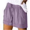 Women's Fashion Solid Color Drawstring Strap Pocket Casual Shorts
