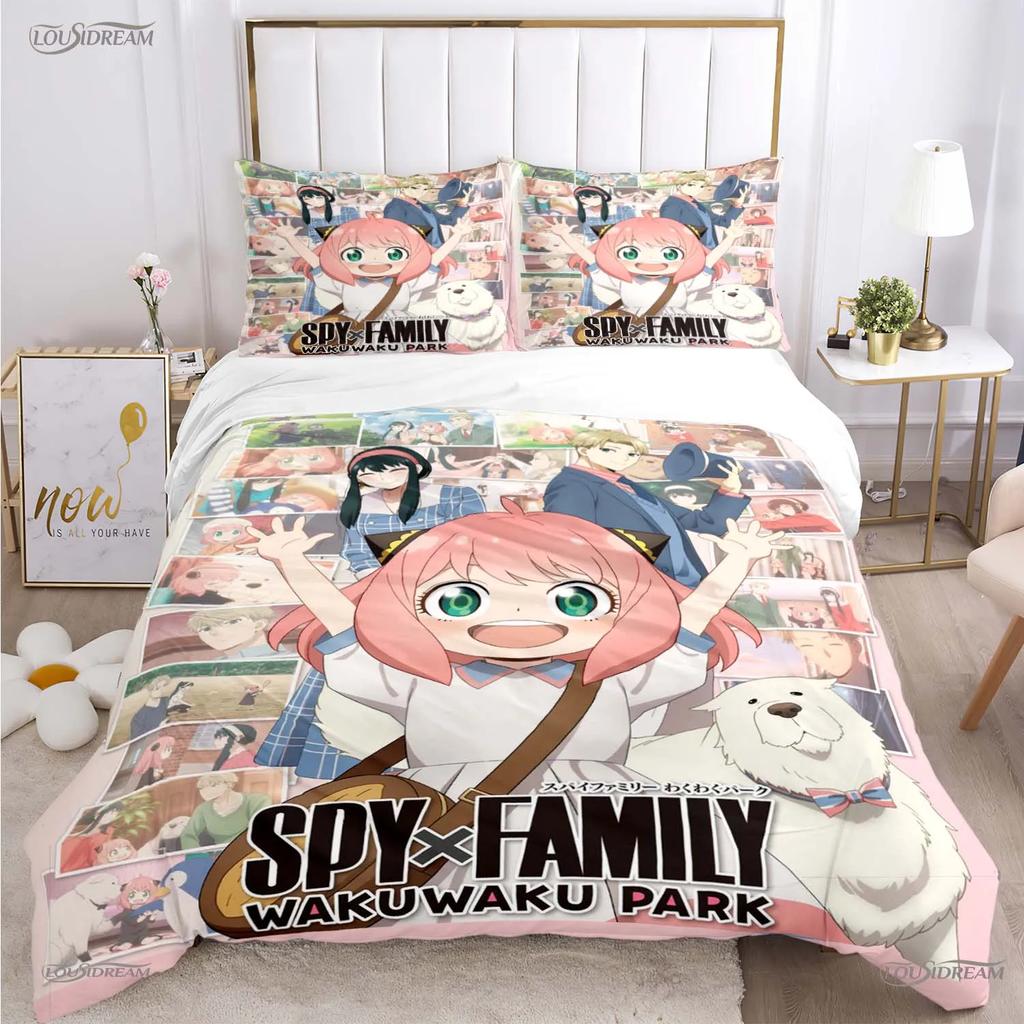 Spy X Family Cartoon Cute All Season Duvet Cover Comforter Bedding Set Soft Quilt Cover And Pillowcases Single/Double/Queen/King