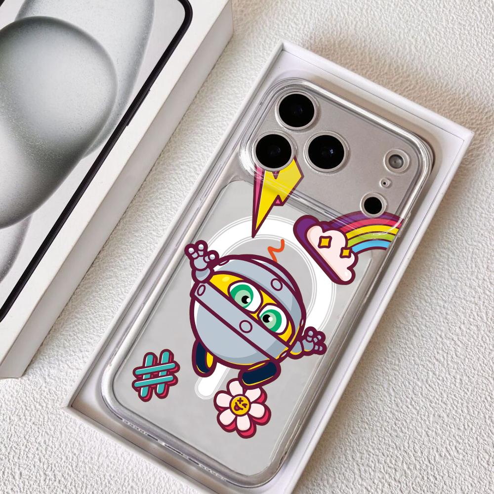 Cute G-Gogoriki K-Kikoriki Phone Case For iPhone 17 16 15 14 13 12 Pro Max Plus With Magnetic Crystal Clear Case Wireless Charge