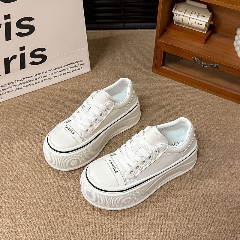 Thick-soled Big-headed Shoes for Women's 2026 Autumn New Height-increasing Muffin Casual Sports Single Shoes