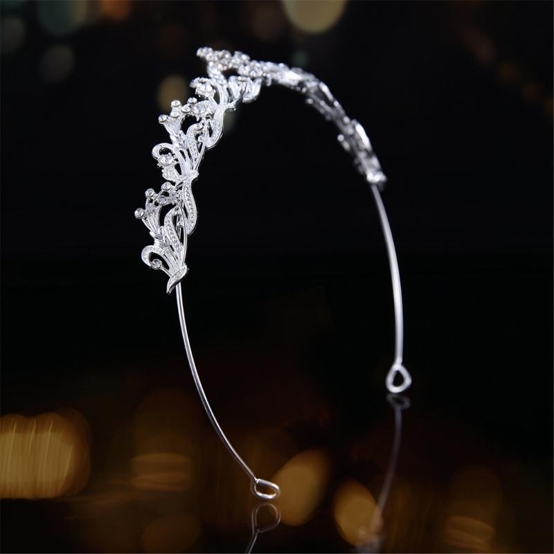 Fashionable Silver Bridal Tiaras with Rhinestones Adjustable Queen Crowns Portable for Prom and Stage Performances