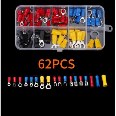 Automotive Insulated Electrical Wire Connector Kit Assorted Male Female Spade Ring Fork Butt Crimp Terminals Lugs Set for Cable