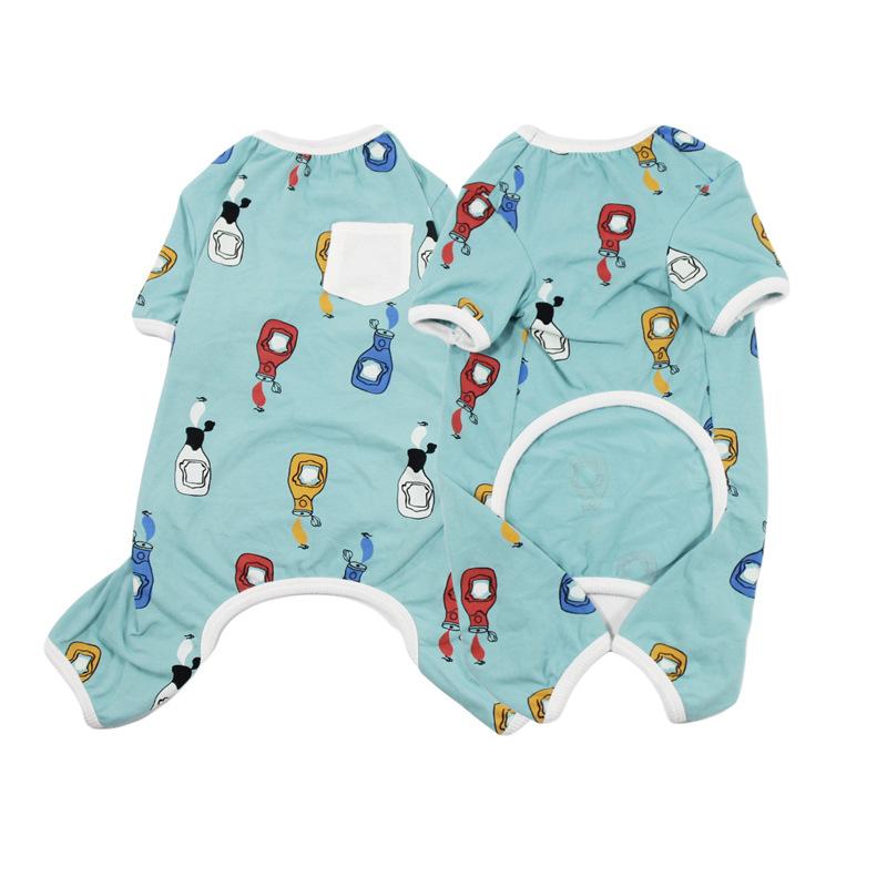 

Милая хлопковая одежда для щенков, чем медведь корги, пижама для собаки, для маленькой собаки, на четыре лапы, против выпадения шерсти XS