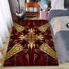 Luxury Mandala Pattern Carpet with Red and Golden Decorative Design Suitable for Use As an Anti-slip for Living Room Bedroom Sofas