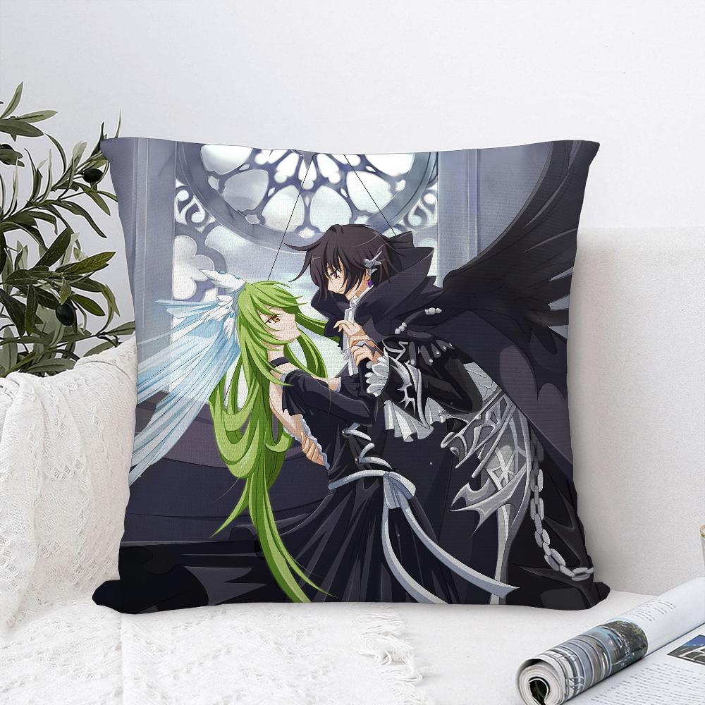 Anime C-Code Geass Pillow Case Sofa Decorative Home Double-Sided Print Plush Square Throw Pillow Covers Cushion Decor Cover