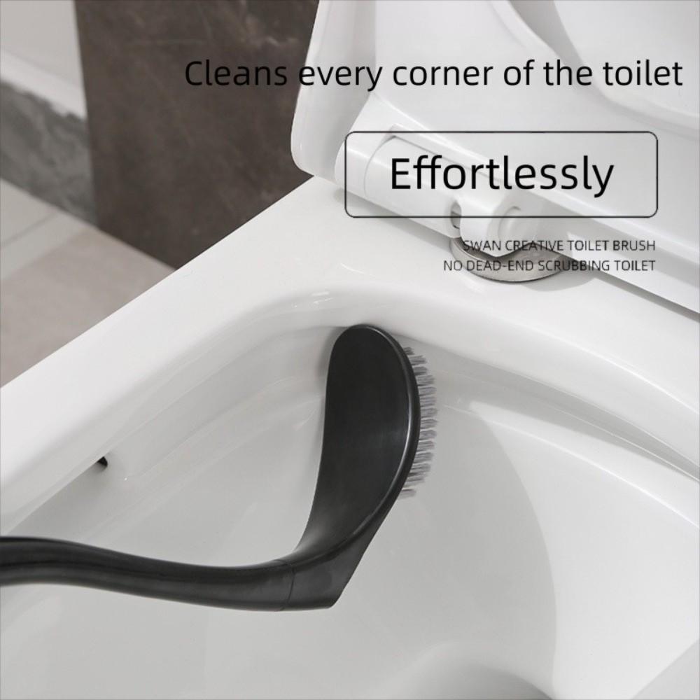 Brosse de Toilette en Plastique Forme Cygne Mignon Nettoyeur de Cuvette de Toilette Accessoires de Salle de Bain