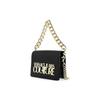 Versace Jeans Couture Gouden Logo Ketting Schouderband Kunstleer Handtas Dames handtassen Zwart 75VA4BL3ZS467899