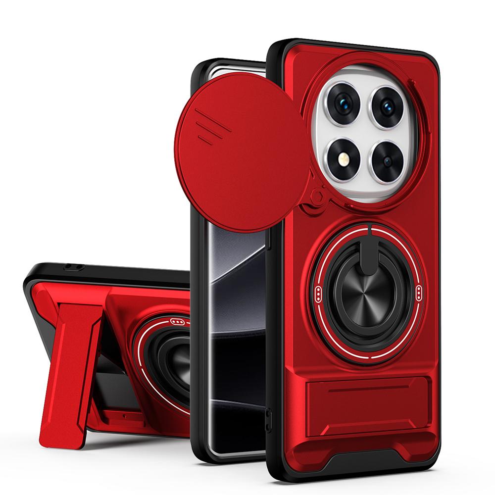 KEYSION Magnetic Phone Case for Redmi Note 14 Pro 4G 5G 14 Pro+5G Slide Camera Protection Upright Kickstand Ring Shockproof Cover for POCO X7