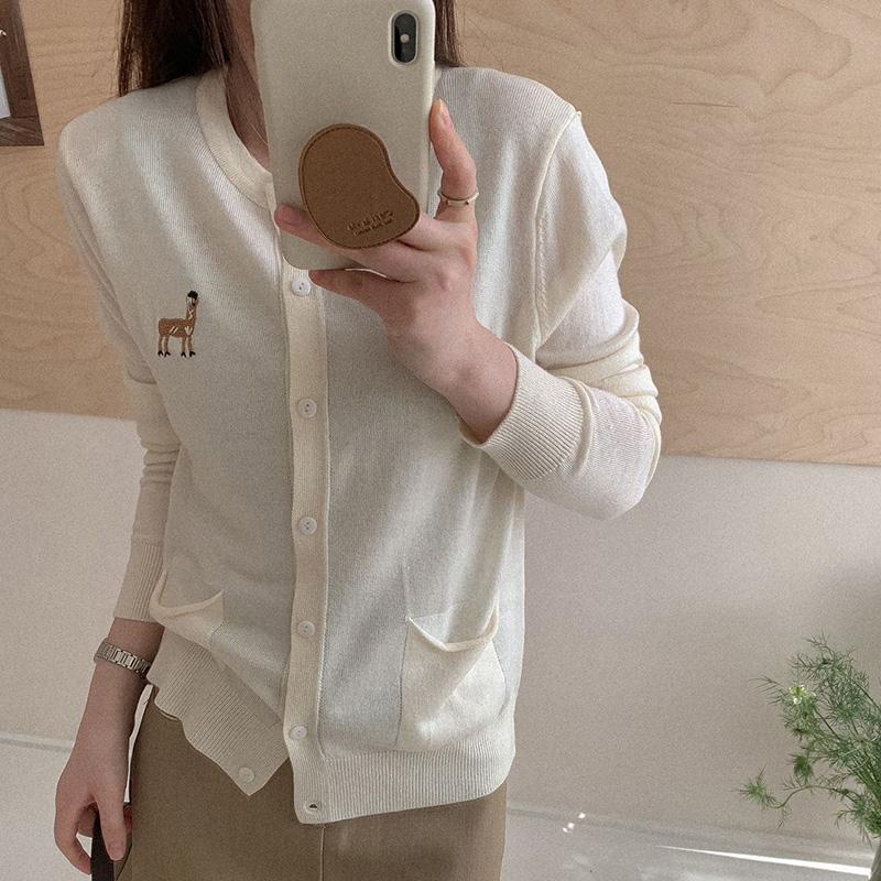 Women's Lightweight 50% Wool 50% Mulberry Silk Cardigan - 4-Season Versatile Knitwear for All-Year Comfort & Style