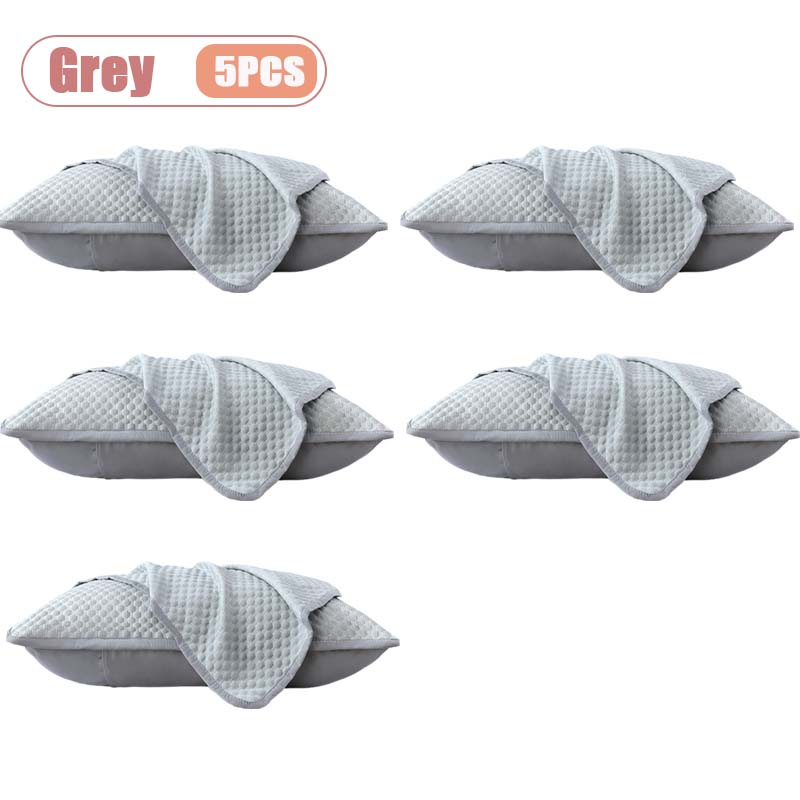 1-5PCS Summer Home Ice Silk Pillowcases  Solid Color Ice Bean Breathable Pillowcase for Machine Washable Bedding (No Pillow)