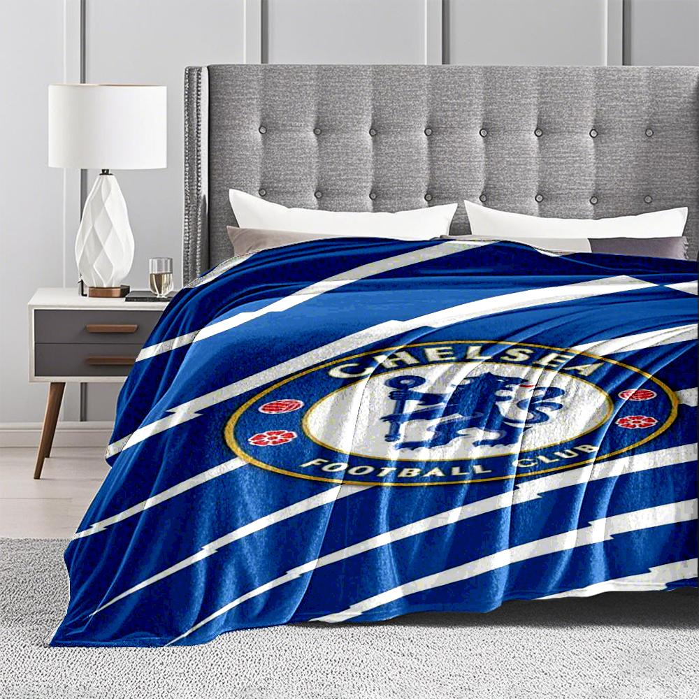 Blue Chelsea Football Club Logo Blanket for Living Room Decor Blanket, Suitable for Use In the Bedroom, Living Room, On the Sofa