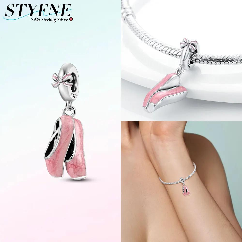 Copper Charm Fit Original Pink Pendant Charm Bracelet Necklace Women Beads Diy Jewerlry Accessories Fine Gift