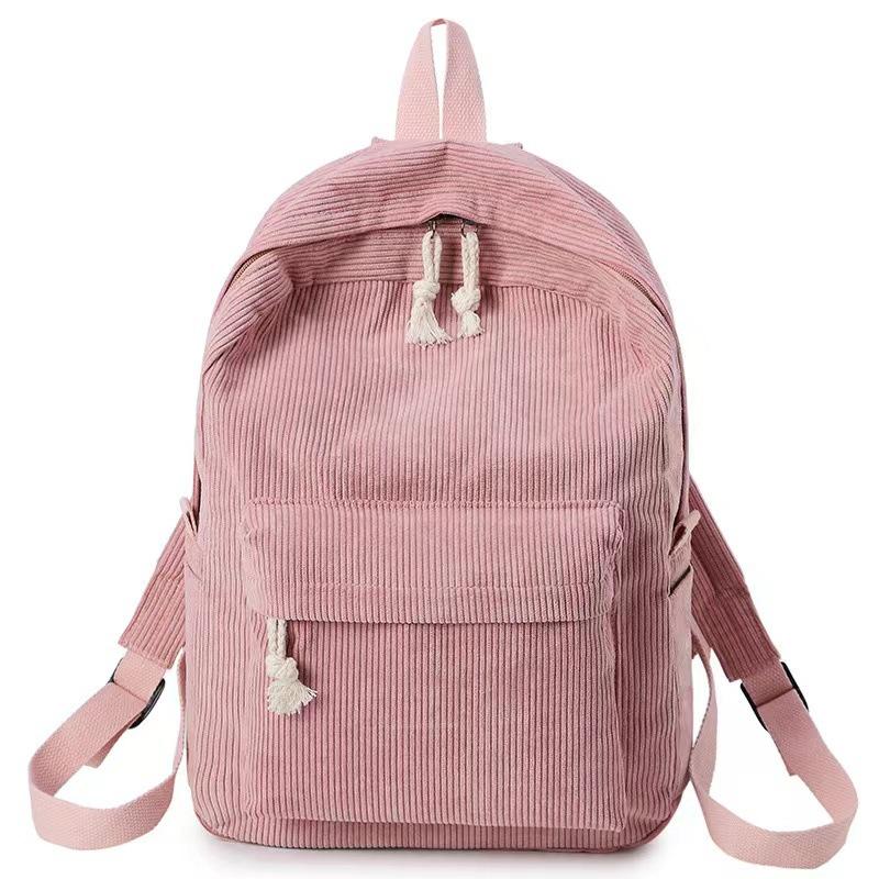Cord-Rucksack, Academy Mode-Schultaschen für Mittel-/Oberschule & College, Niedliches Quasten-Detail, Vielseitige Lässige Tages-Tasche