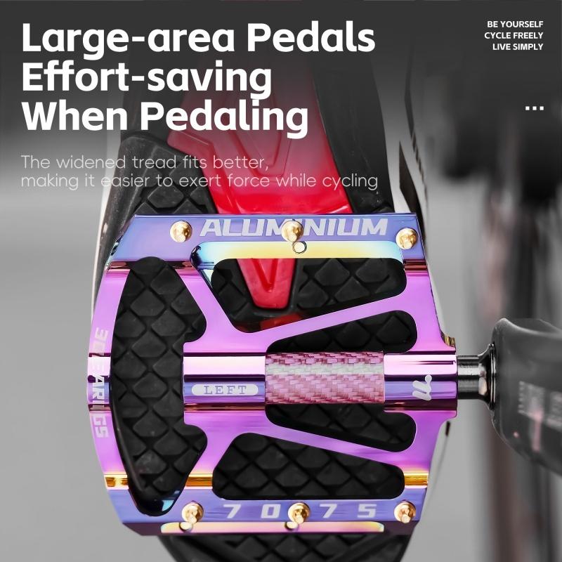 WEST BIKING 3 Bearing Bicycle Pedals Electroplated Aluminum MTB Road Bike Carbon Fiber Tube Anti-slip Pedals Bicycle Accessories