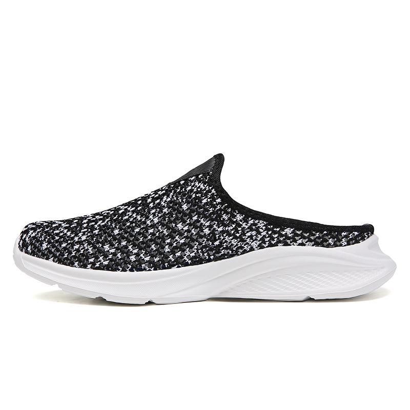 Spring and autumn new flying woven heightening contrasting dad shoes breathable running shoes casual sports shoes 35 чёрный