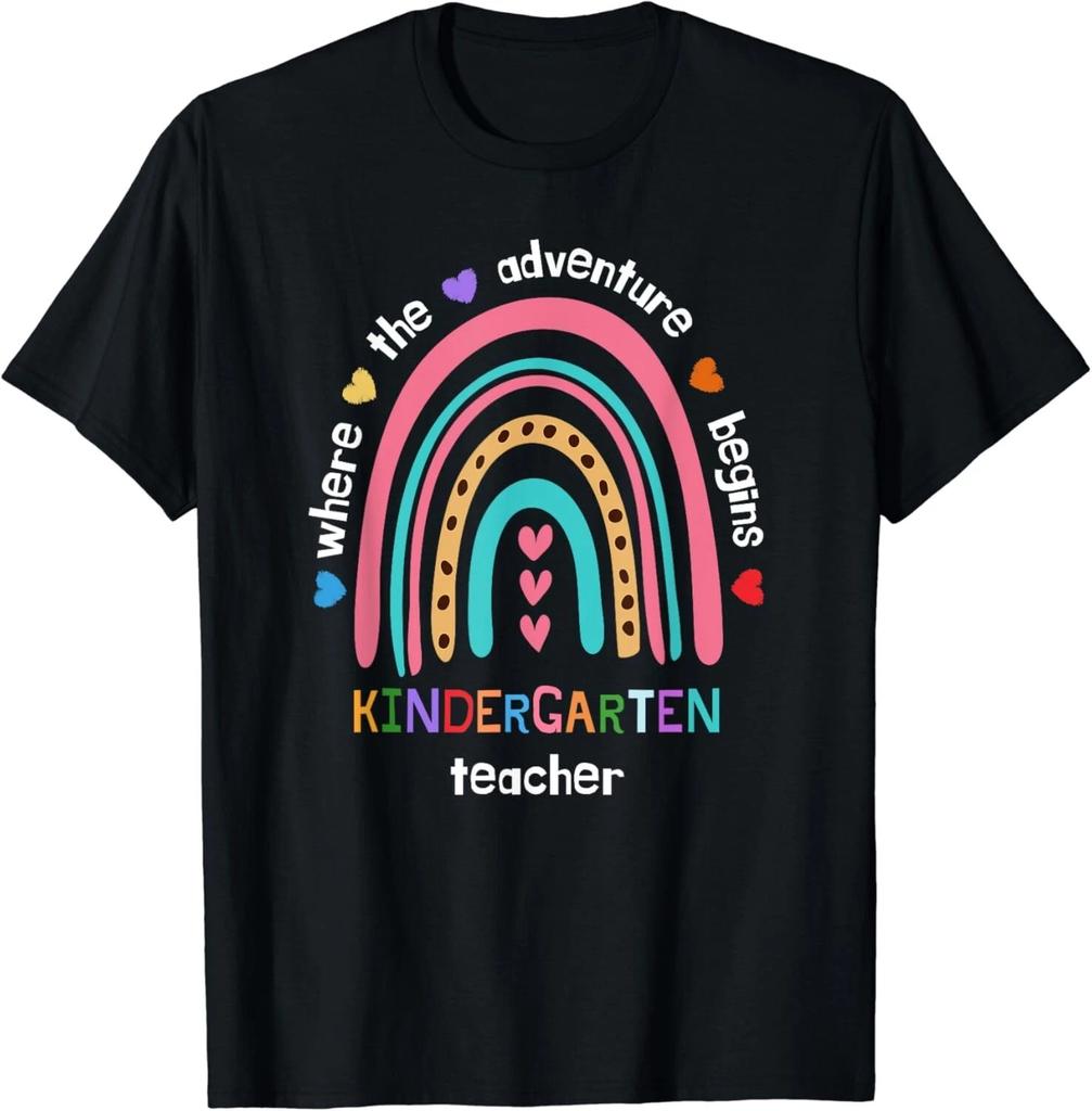 Kindergarten Rainbow Teacher First Day Of School Teaching Gift Unisex T-Shirt