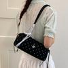 Bow-tie Lace Trim Shoulder Bag Korean Popular Polka Dot Handbags Cute Elegant Underarm Bag Zippered Large-capacity Commuter Bag