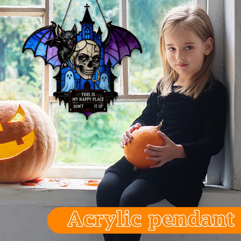 Halloween Gothic Hanging Decorations with Witch and Pumpkin Motifs for Indoor Outdoor Party Decor