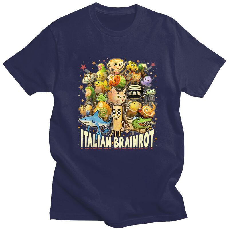 Italienisches Brainrot Meme Charaktere Design T-Shirts 100% Baumwolle T-Shirts Shirt Streetwear Rundhals T-Shirt Lässige Kurzarm T-Shirts