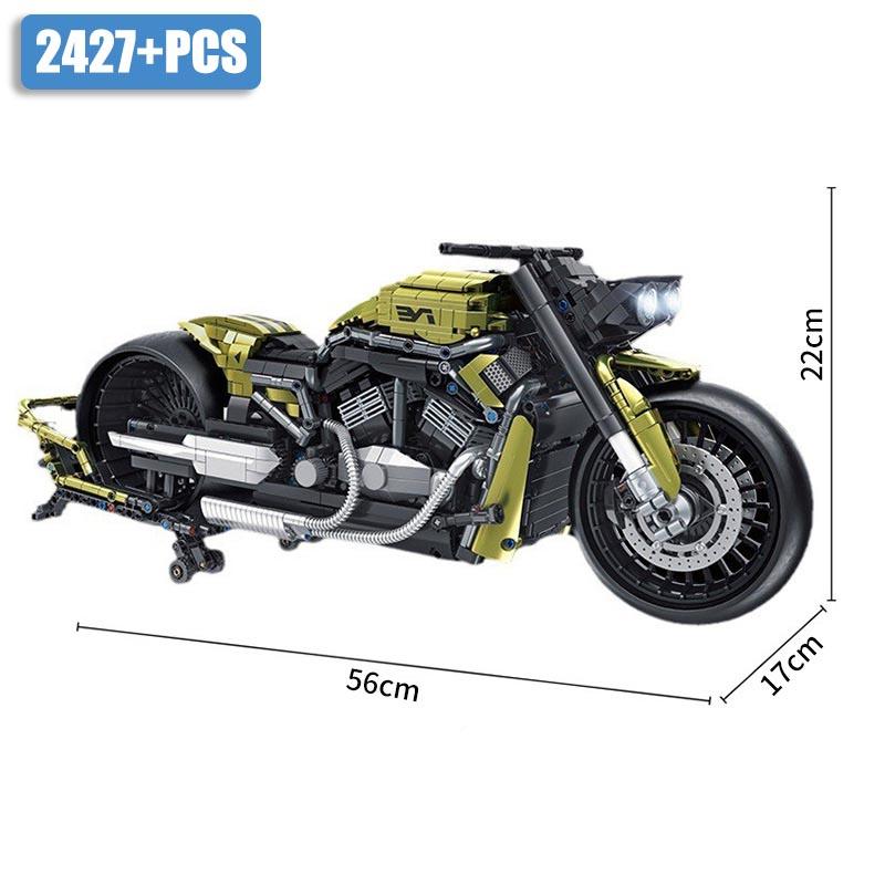 

Technical City 2427pcs Harleyed Motorcycle MOC Sport Car Building Blocks 1:5 Scale Motorbike DIY Supercar Bricks Toys For Boys