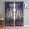 Christmas Hat Christmas Tree Curtains For Living Room Bedroom Home Decoration Window Voile Tulle Curtain Drapes
