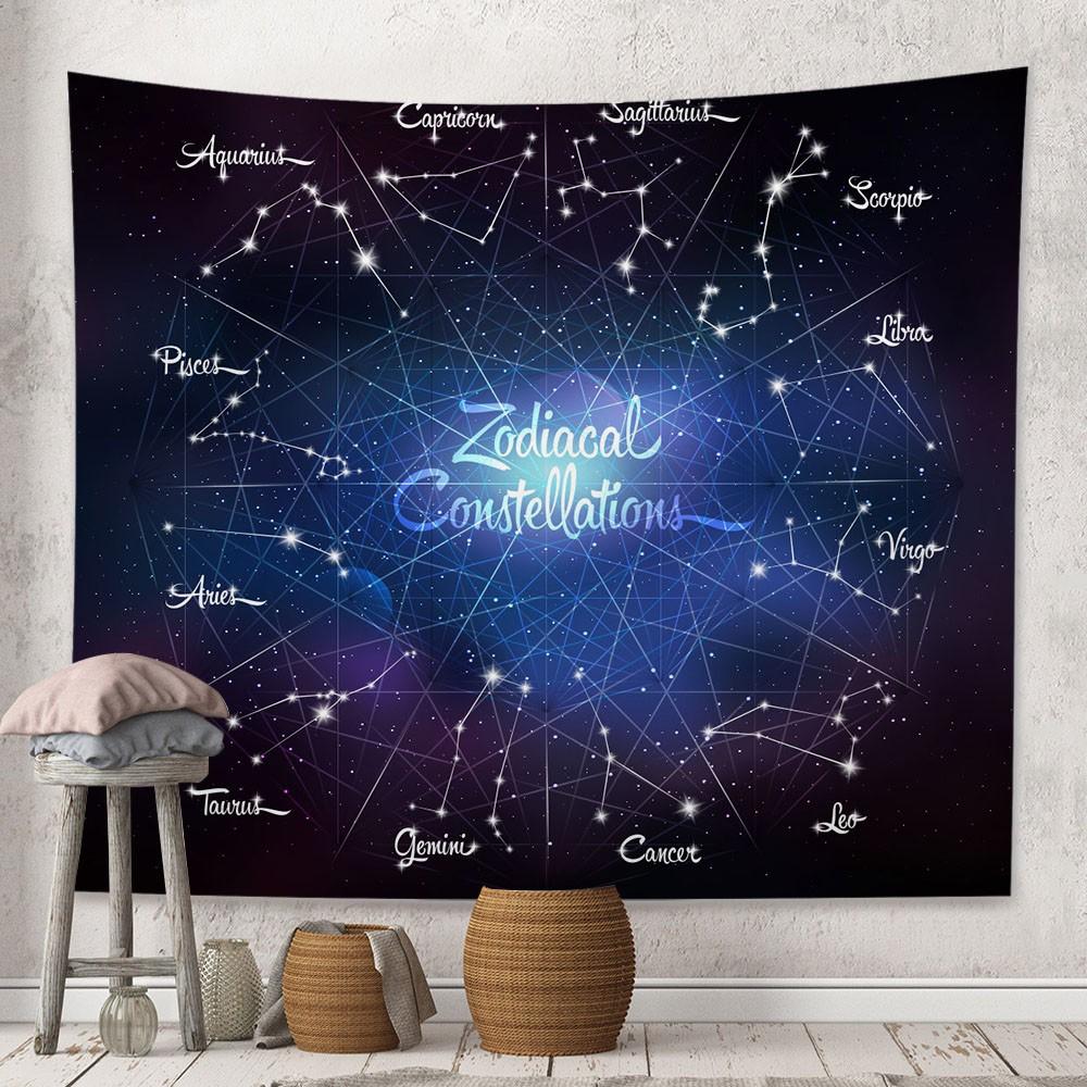 Beautiful Constellations Starry Sky Tapestry Background Cloth Bedroom Home Decoration Star Divination Theme Wall Tapestry