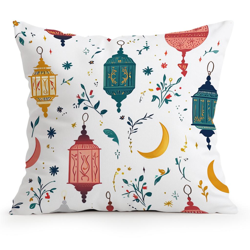 Ramadan Lantern Flowers Pillowcase Bedroom Sofa Cushion Cover 100% Polyester Living Room Cushion Pillowcase Home Decor