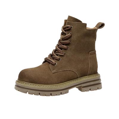 Modă Botine Scurte Femei Vârf Rotund Piele de Căprioară Glezne Botine de Exterior Casual Talpă Groasă Bocanci de Drumeție Femeie Toamnă Iarnă Modă Pantofi cu Platformă