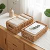 Woven Storage Basket Set Rectangular Organizer Baskets with Handles Natural Material Durable Handcrafted Storage Solution for Home and Office