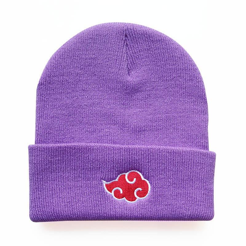 Unisex Cloud Pattern Knit Hat - Warm Anime Wool Hat for Autumn & Winter