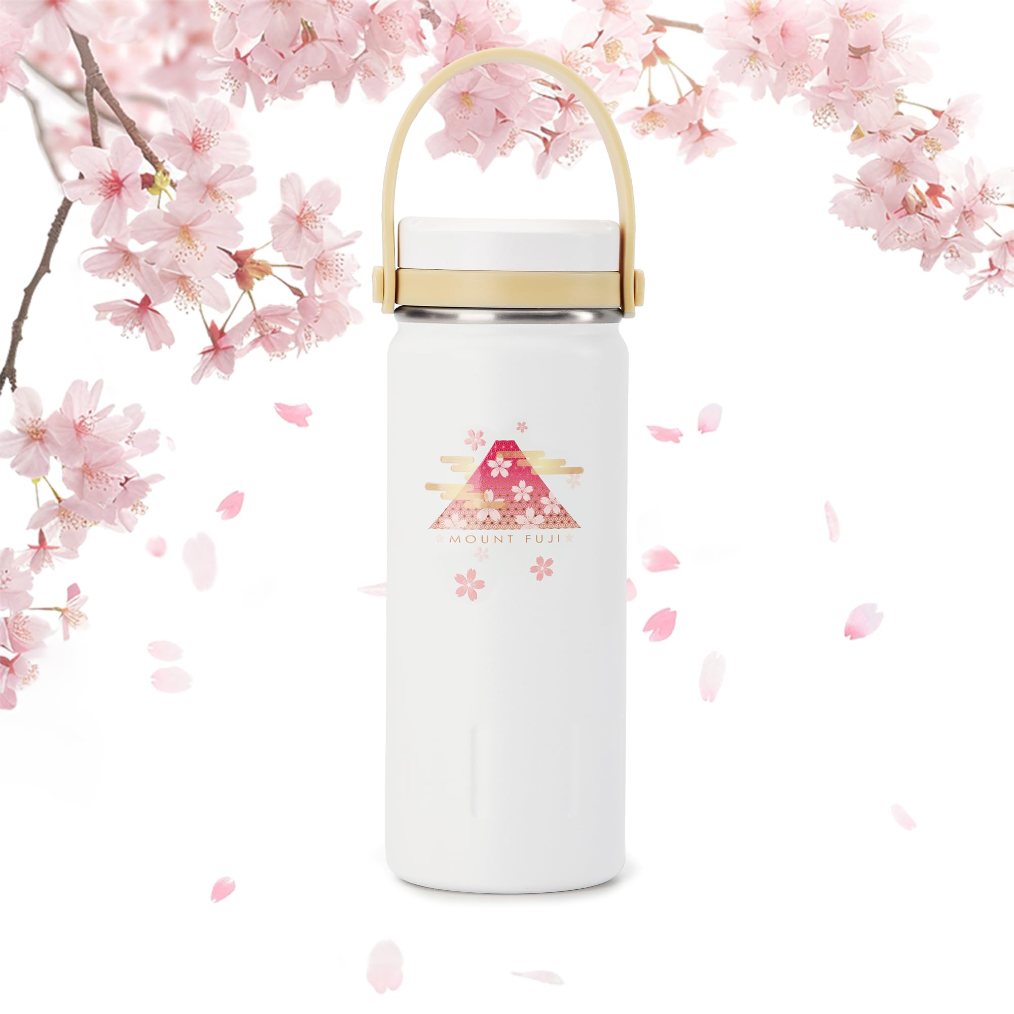 

SANTECO Travel Tumbler, 380ml, Handle Type, Insulates Cold and Hot Drinks, Vacuum-Resistant, Double-Layered Stainless Steel, Direct Drinking, Easy to