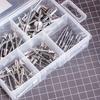 Deli 5-in-1 Nails Rivets Set Aluminium Dome Head Pop Rivets Head Blind Rivets Steel Shank Mandrel Exhaust Hand Tool for Home DIY