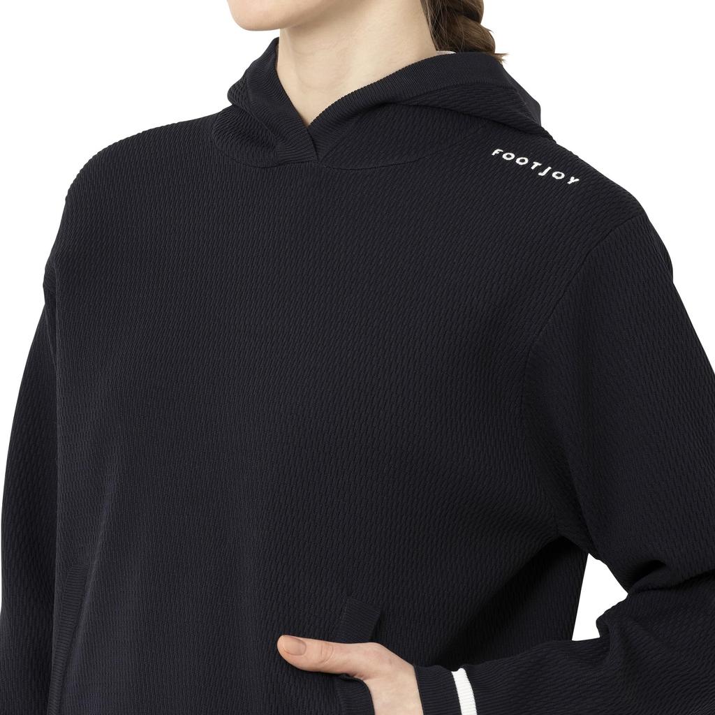 FootJoy Golf Sweater, Honeycomb Pattern Long Sleeve Pullover Hoodie, Dark Navy, Women's, Size Small (FJW-S25-M02, 34858-S)