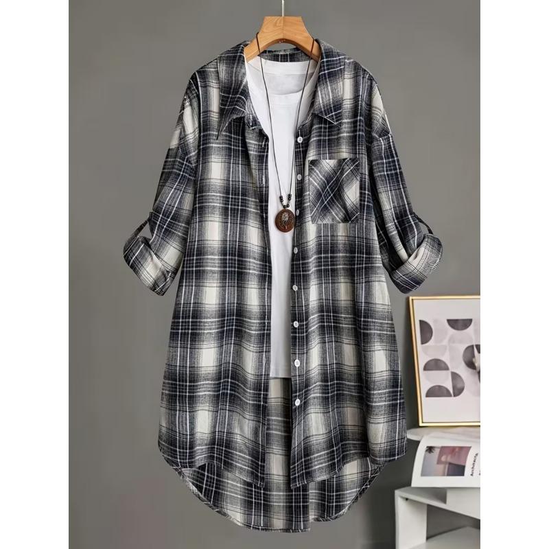 Autumn and winter women's casual long shirts